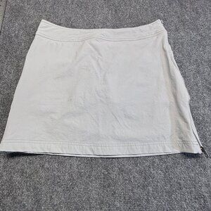 Athleta Gray Athletic Skort Size 10 Built In Shorts Zip Pockets Stretch